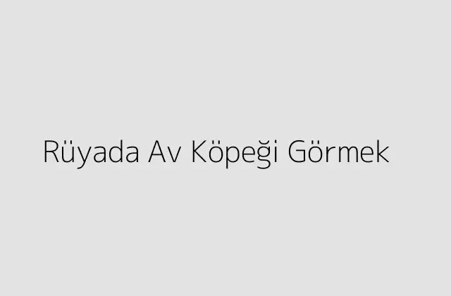 Rüyada Av Köpeği Görmek