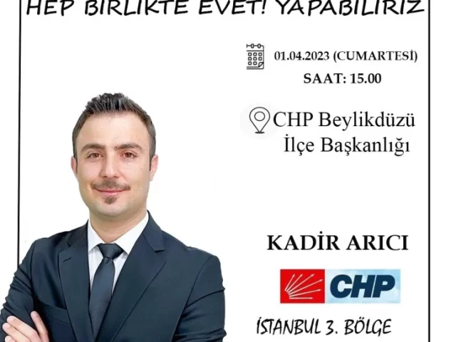 TOKATLI KADİR ARICI, İSTANBUL 3. BÖLGE’DE CHP’DEN MİLLETVEKİLİ ADAY ADAYI OLDU