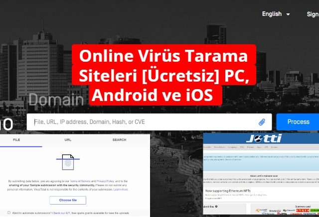 Online Virüs Tarama Siteleri (Android) PC ve iOS