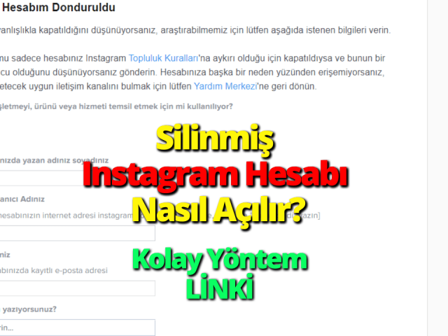 Silinmiş Instagram Hesabı Nasıl Açılır? (Kurtarma Linki) 2023