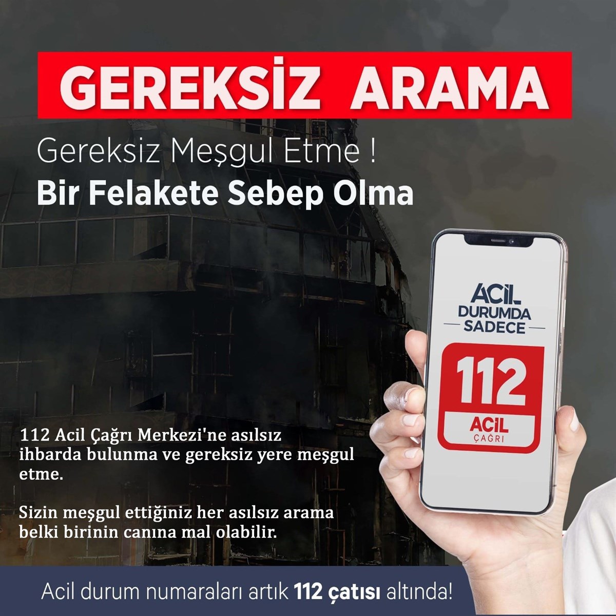 Tokat Valiliği ; 112 ACİL ÇAĞRI MERKEZİNE YAPILAN ASILSIZ VE GEREKSİZ İHBARLARLA İLGİLİ DUYURU