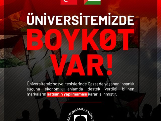 TOGÜ’de Boykot Var; Filistin’e Destek Amacıyla İsrail Menşeli Ürünlerin Satışını Durduruyor