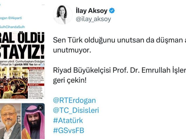 Demokrat Parti Genel Başkan Yardımcısı İlay Aksoy’dan “Riyad Büyükelçisi Geri Çekilsin” Çağrısı