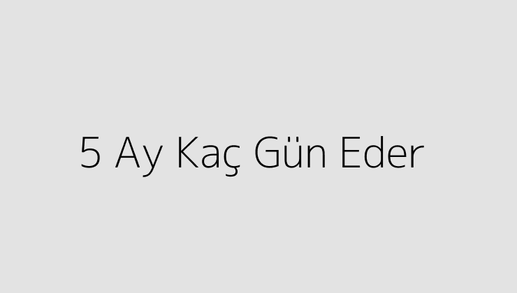 5 Ay Kaç Gün Eder?