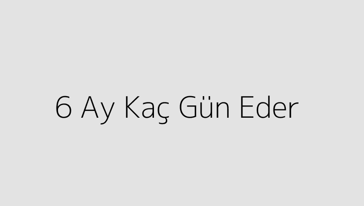 6 Ay Kaç Gün Eder?