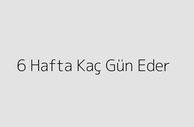 6 Hafta Kaç Gün Eder?