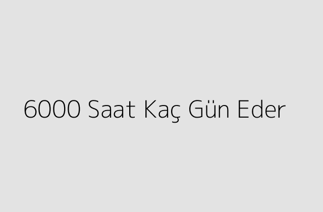 6000 Saat Kaç Gün Eder?