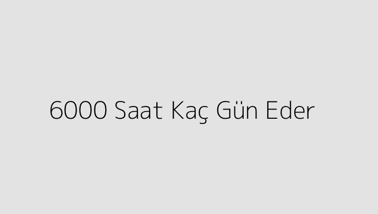 6000 Saat Kaç Gün Eder?