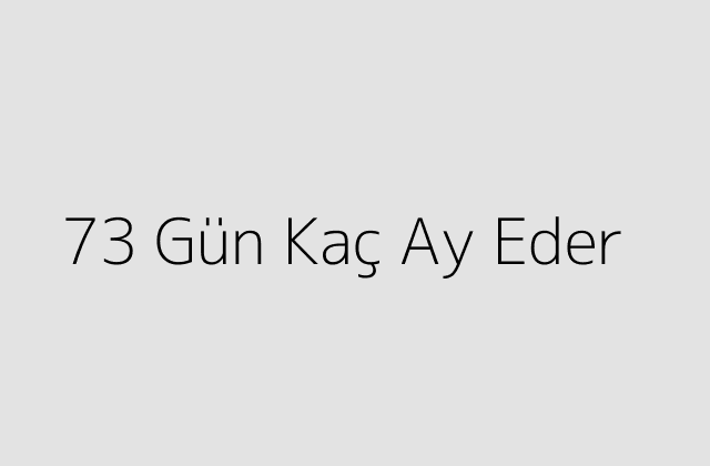 73 Gün Kaç Ay Eder?