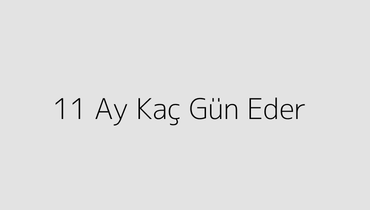 11 Ay Kaç Gün Eder?