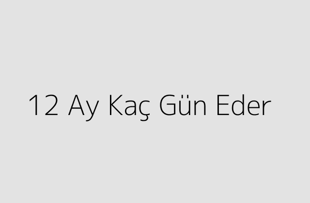 12 Ay Kaç Gün Eder?