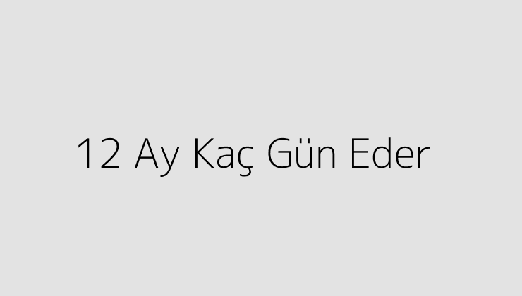 12 Ay Kaç Gün Eder?