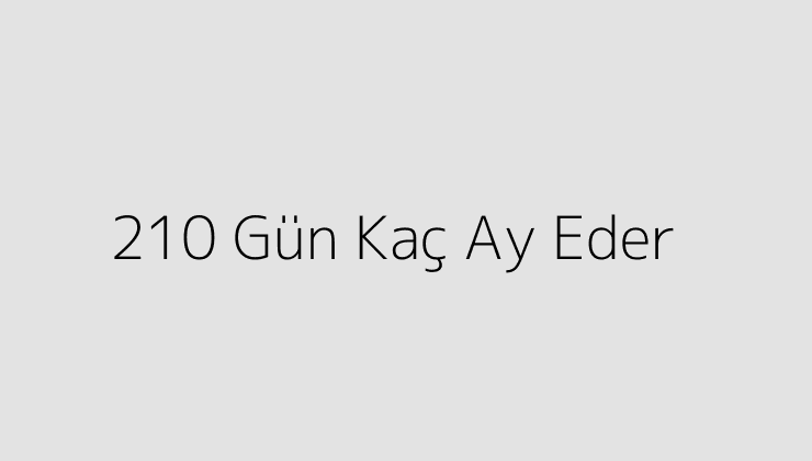 210 Gün Kaç Ay Eder?