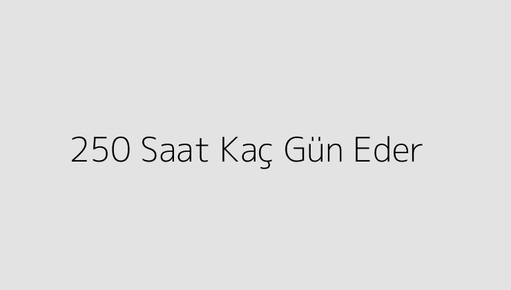 250 Saat Kaç Gün Eder?