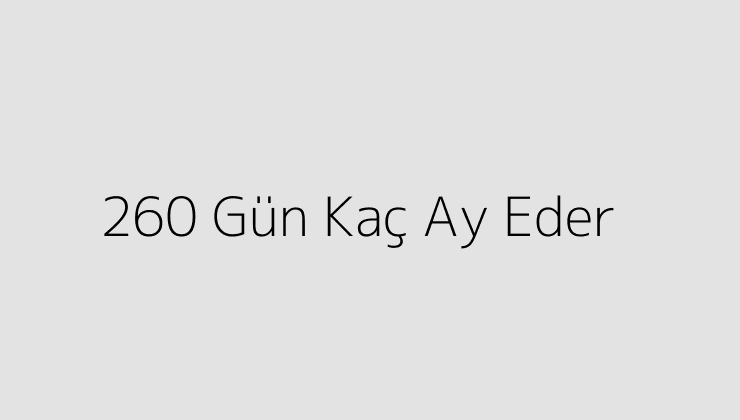 260 Gün Kaç Ay Eder?