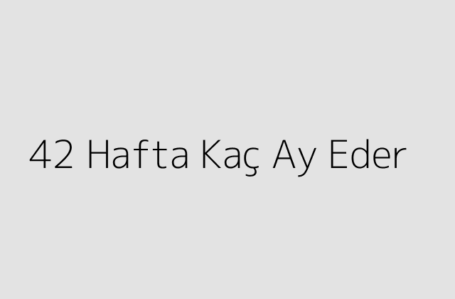 42 Hafta Kaç Ay Eder?