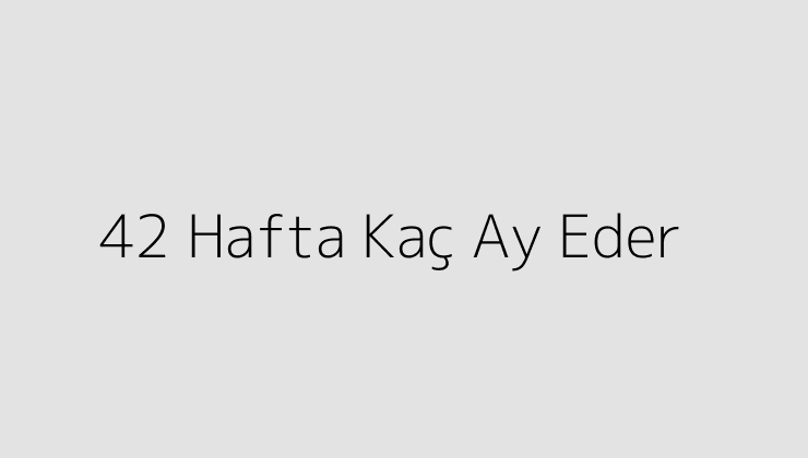 42 Hafta Kaç Ay Eder?