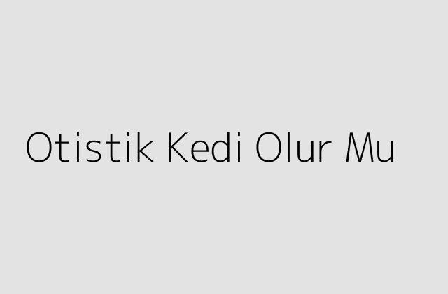 Otistik Kedi Olur Mu