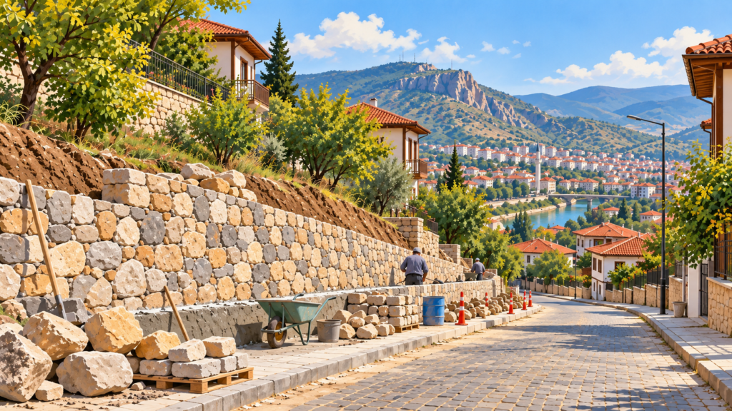 Tokat Kaleardı Mahallesi’nde taş duvar çalışması sürüyor: Son durum ne?