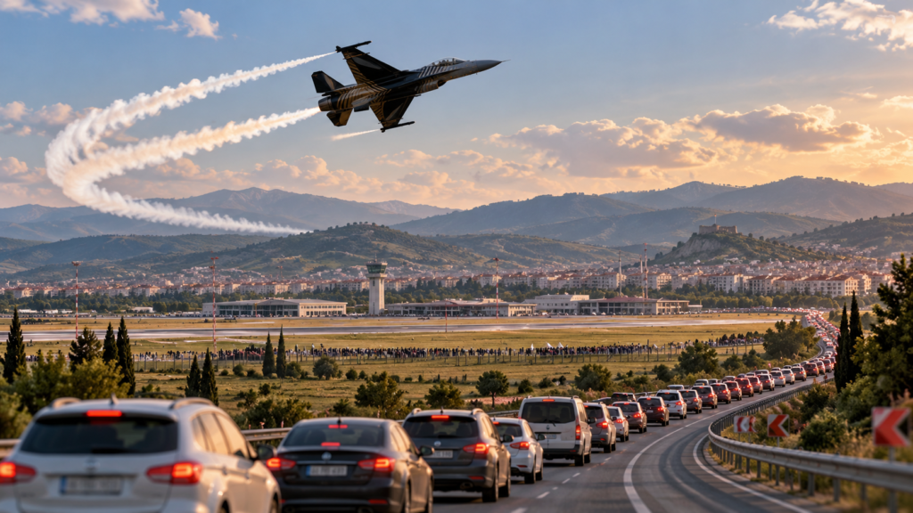 SOLOTÜRK Tokat’ta uçtu: F-16 gösterisi sonrası Tokat-Turhal yolunda yoğunluk