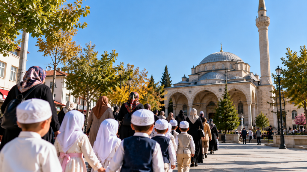 Erbaa’da çocukların âmin alayı: Cumhuriyet Meydanı’ndan Büyük Cami’ye yürüyüş