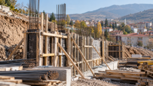 Tokat Kümbet Mahallesi’nde perde temel kalıp çalışması devam ediyor