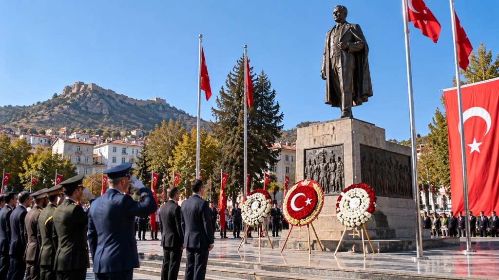 Tokat’ta Cumhuriyet’in 103. yılı kutlamaları çelenk töreniyle başladı