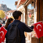 Tokat’ta liseli gençlerden 29 Ekim jesti: Esnaf ve komşulara Türk bayrağı