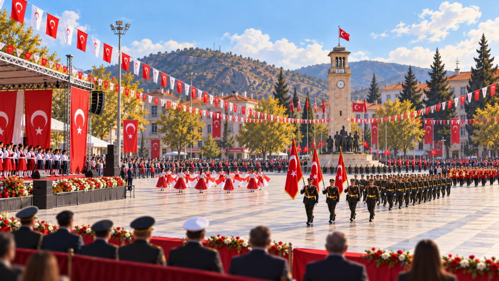 Turhal’da 29 Ekim coşkusu: Öğrencilerin gösterileri ve resmî geçitle kutlandı