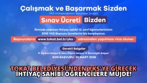 Tokat Belediyesi’nden YKS’ye Girecek İhtiyaç Sahibi Öğrencilere Müjde!