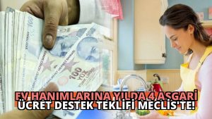 Ev Hanımlarına Yılda 4 Asgari Ücret Destek Teklifi Meclis’te!