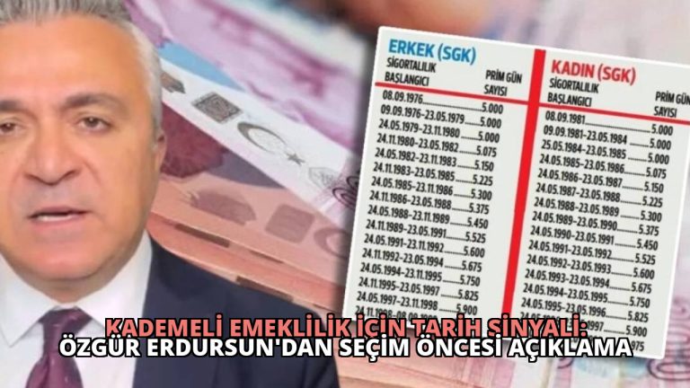 Kademeli Emeklilik İçin Tarih Sinyali: Özgür Erdursun’dan Seçim Öncesi Açıklama