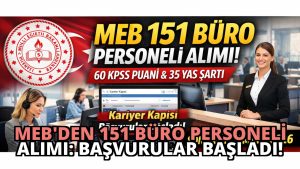 MEB’den 151 Büro Personeli Alımı: Başvurular Başladı!