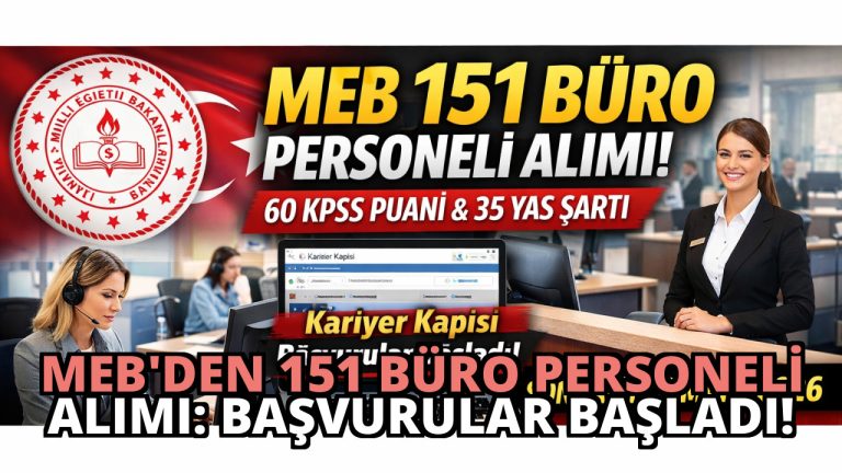 MEB’den 151 Büro Personeli Alımı: Başvurular Başladı!