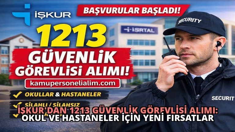 İŞKUR’dan 1213 Güvenlik Görevlisi Alımı: Okul ve Hastaneler İçin Yeni Fırsatlar